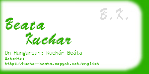 beata kuchar business card
